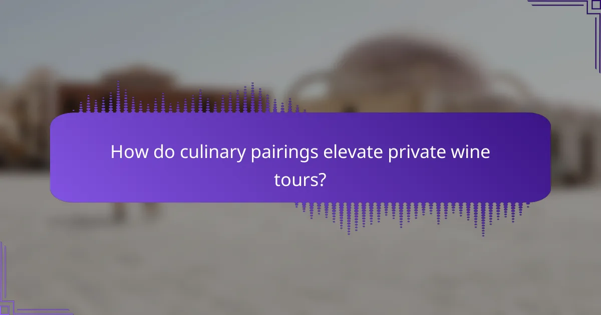 How do culinary pairings elevate private wine tours?