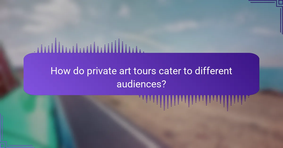 How do private art tours cater to different audiences?