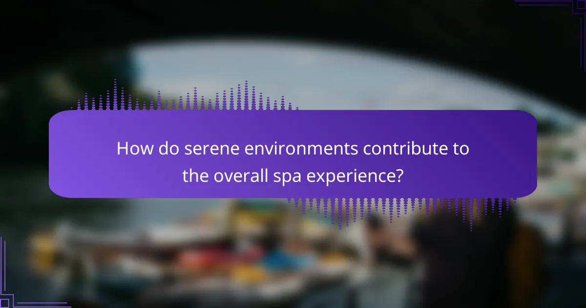 How do serene environments contribute to the overall spa experience?