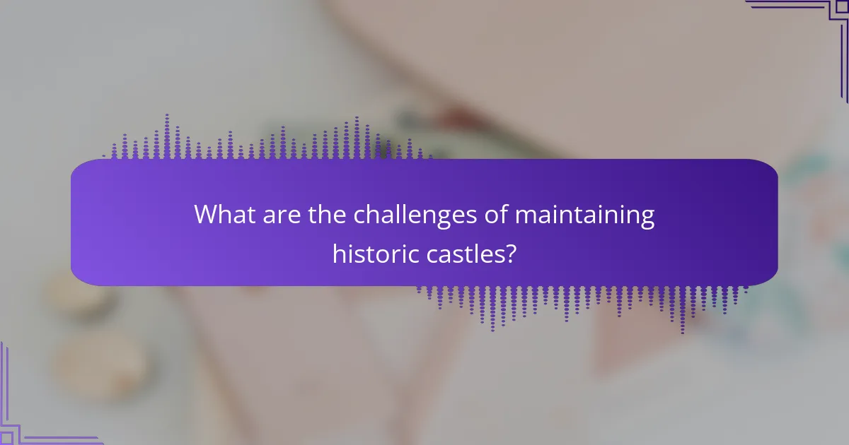 What are the challenges of maintaining historic castles?