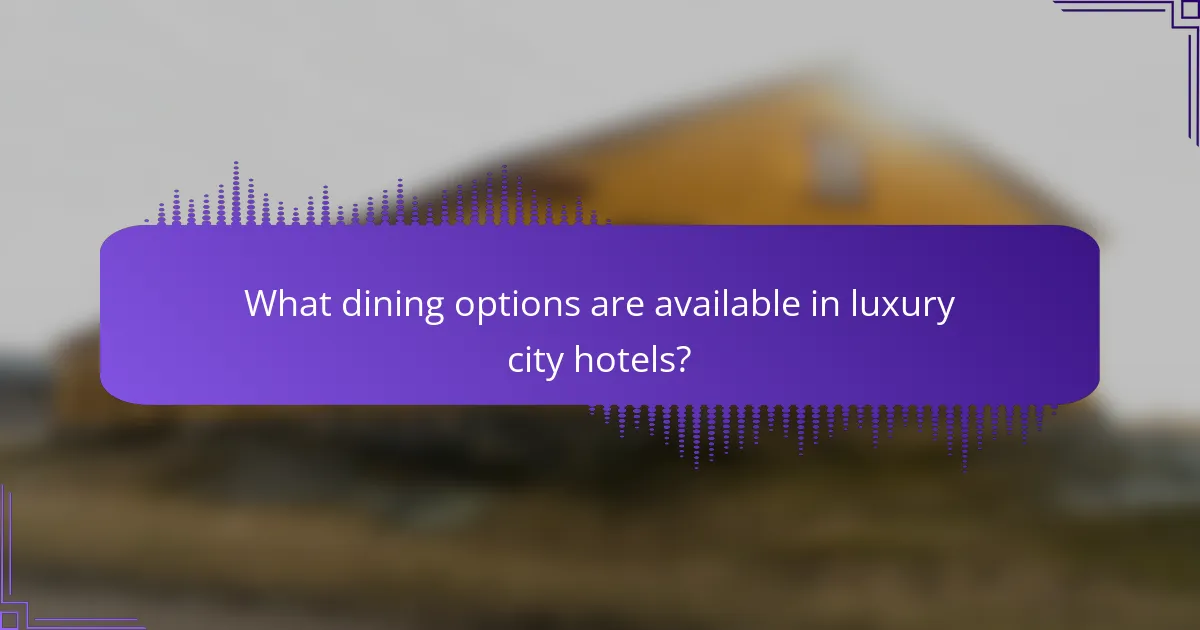 What dining options are available in luxury city hotels?