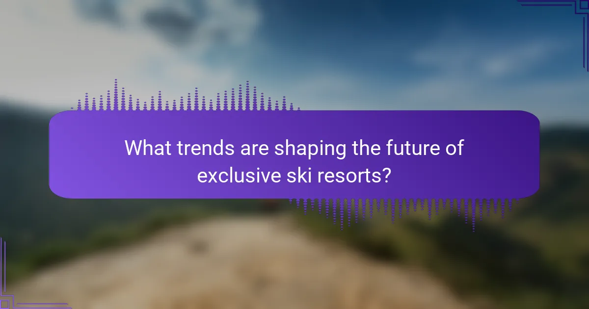 What trends are shaping the future of exclusive ski resorts?