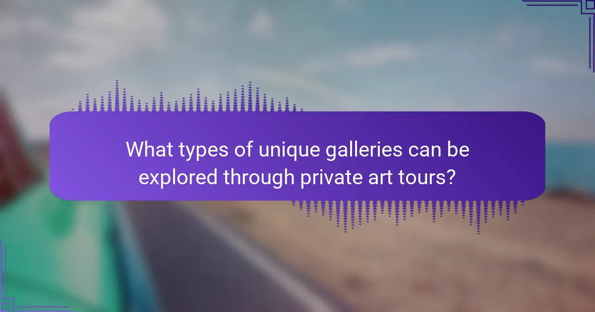 What types of unique galleries can be explored through private art tours?
