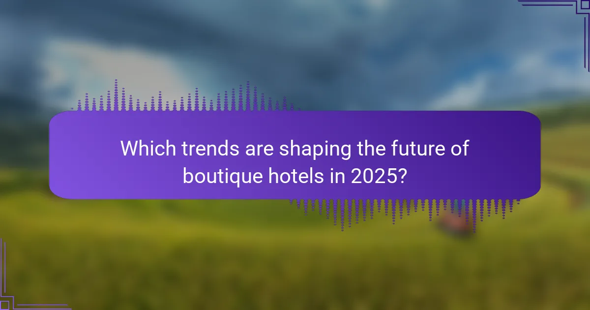 Which trends are shaping the future of boutique hotels in 2025?